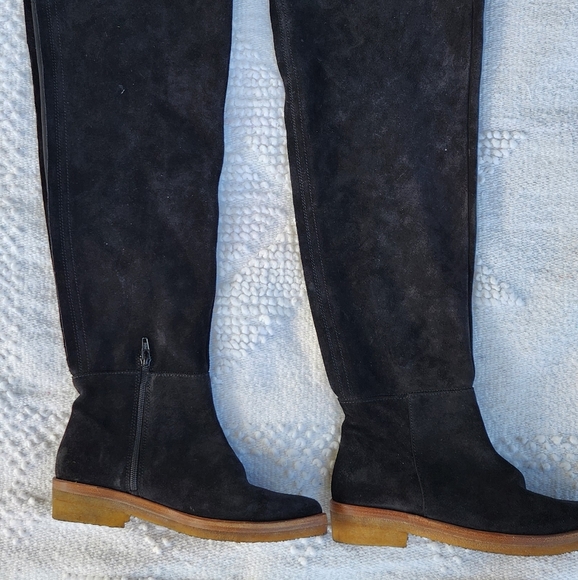 Free People banks-over-the-knee boots black suede size 6.5 - Picture 7 of 11